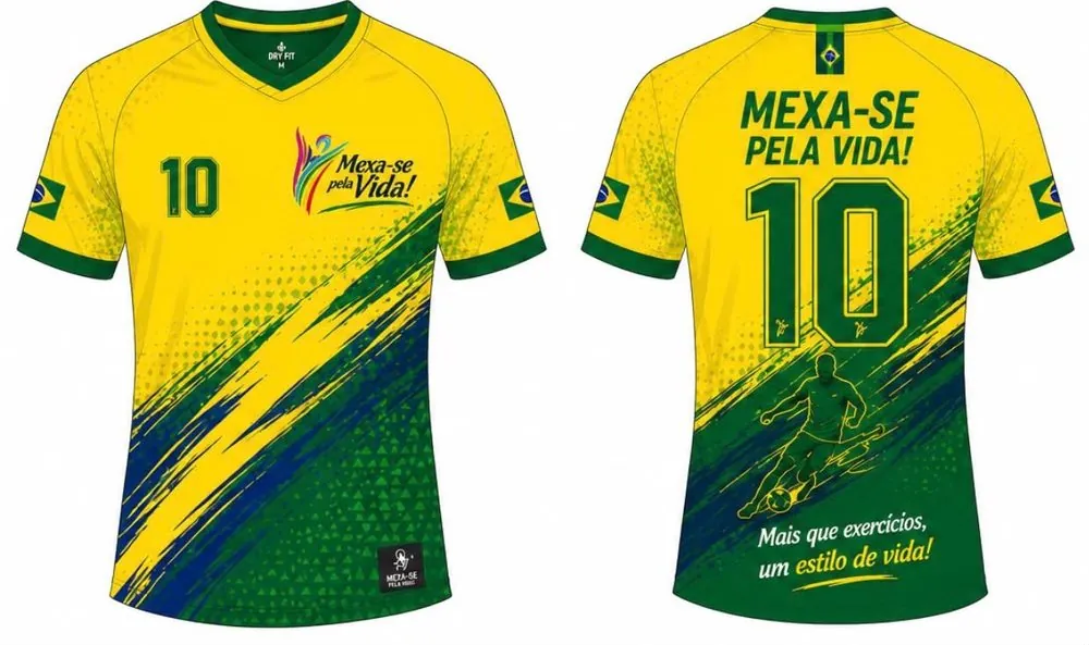 Mexa-se pela Vida custom Pathfinder jersey in Brazil-flag yellow and green